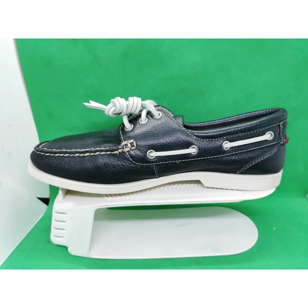 Rare Cole Haan Men's Size 10.5M Navy Blue Leather Causal Slip On Boat Shoes